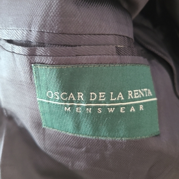 Oscar de la Renta 40R Sport Coat Blazer Jacket 100% Wool Solid Black 2 Button.E - Picture 10 of 11